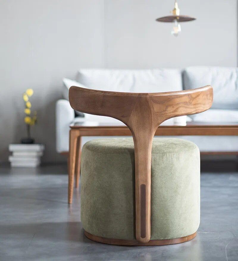 Nordic Modern Solid Wood Fabric Leisure Chair