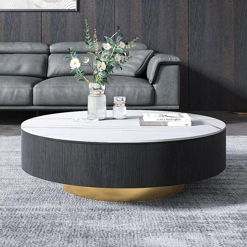 Luxury Italian Marble Sintered Stone Round Coffee Table