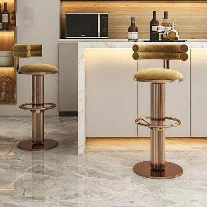 Modern Velvet Swivel Bar Chairs – Stylish Stainless Steel Stools for Bars &amp; Restaurants
