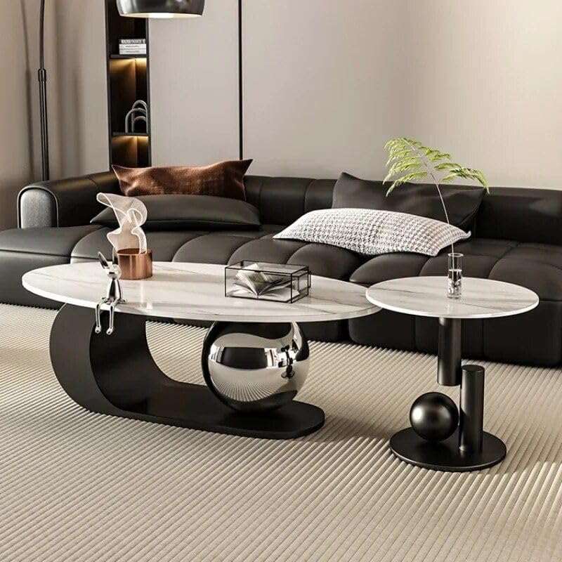 Minimalist Oval Rock Plate Coffee Table