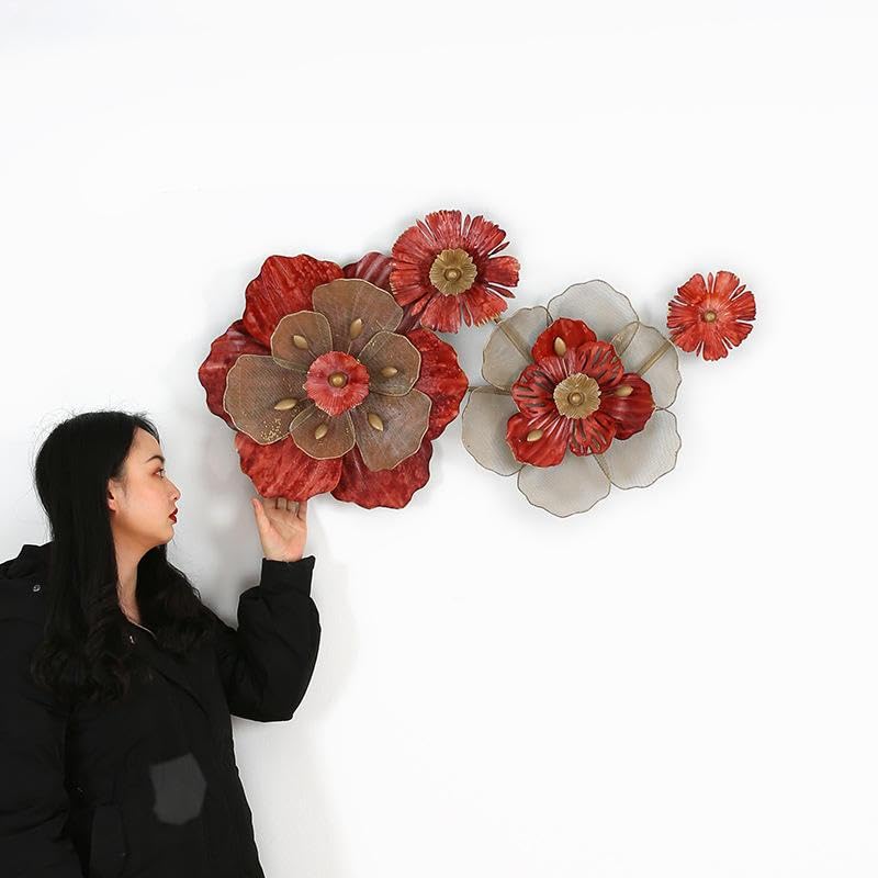 European Antique Wrought Iron Flower Wall Art
