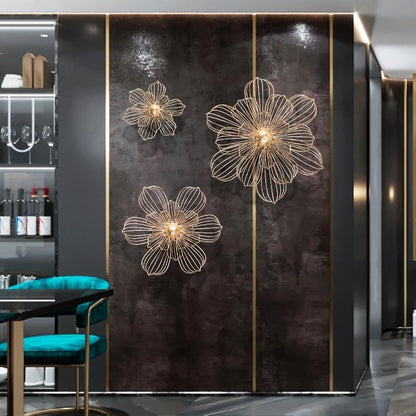 Elegant Metal Flower Wall Hanging for Living Room and Porch