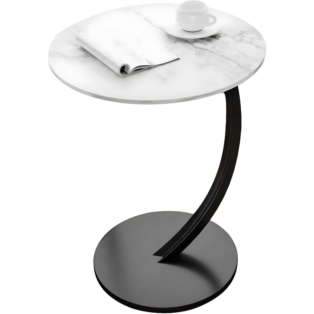 Sleek Nordic Metal Side Table - Modern Minimalist Coffee Table for Living &amp; Bedroom