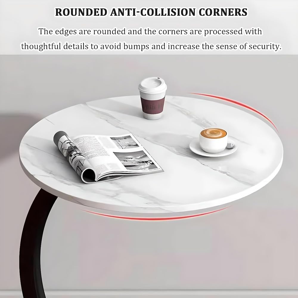 Sleek Nordic Metal Side Table - Modern Minimalist Coffee Table for Living &amp; Bedroom