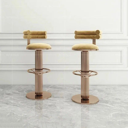 Modern Velvet Swivel Bar Chairs – Stylish Stainless Steel Stools for Bars &amp; Restaurants