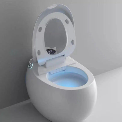 Deluxe Egg-Shaped Smart Toilet with Foot Flush and Warm Air Drying