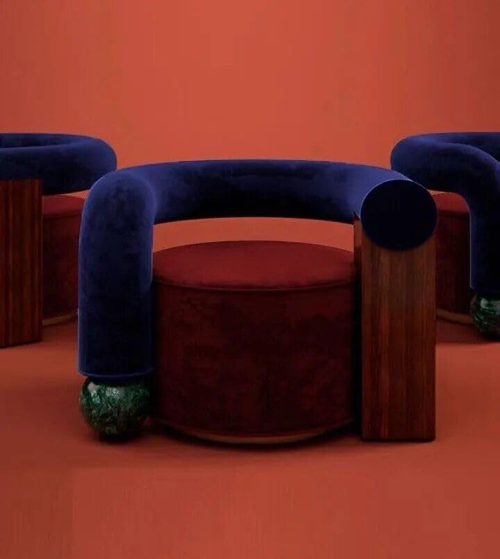 Elegant Minimalist Tiger Velvet Lounge Chair – L-Shaped Sofa for Modern Living