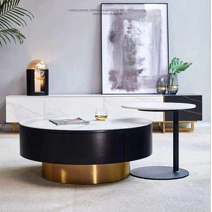 Luxury Italian Marble Sintered Stone Round Coffee Table