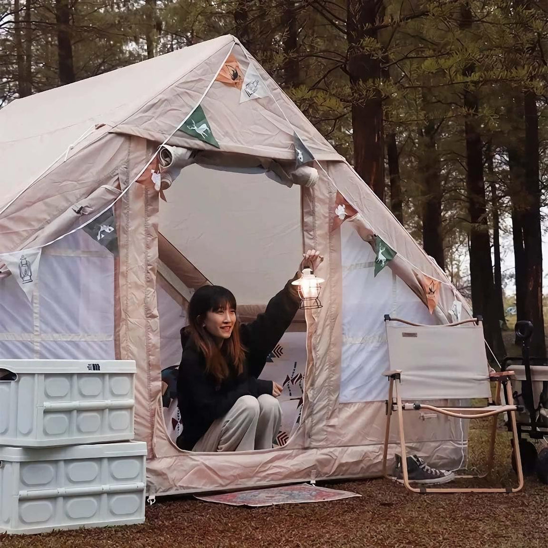 Effortless Outdoor Adventure: Inflatable Automatic Camping Tent for 5-8 People, Weatherproof &amp; Portable