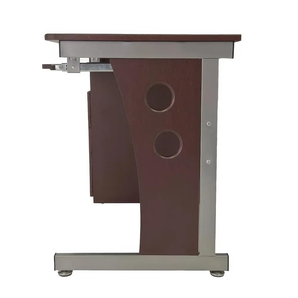 Eleganter Schreibtisch in Schokoladenoptik mit viel Stauraum und robustem Design