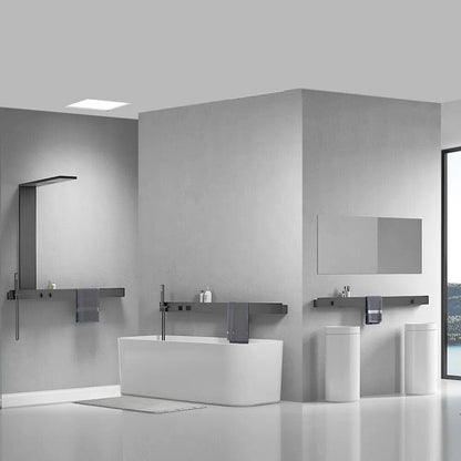 Wall-Mounted Luxury Thermostatic Shower System with Storage Rack &amp; Towel Bar