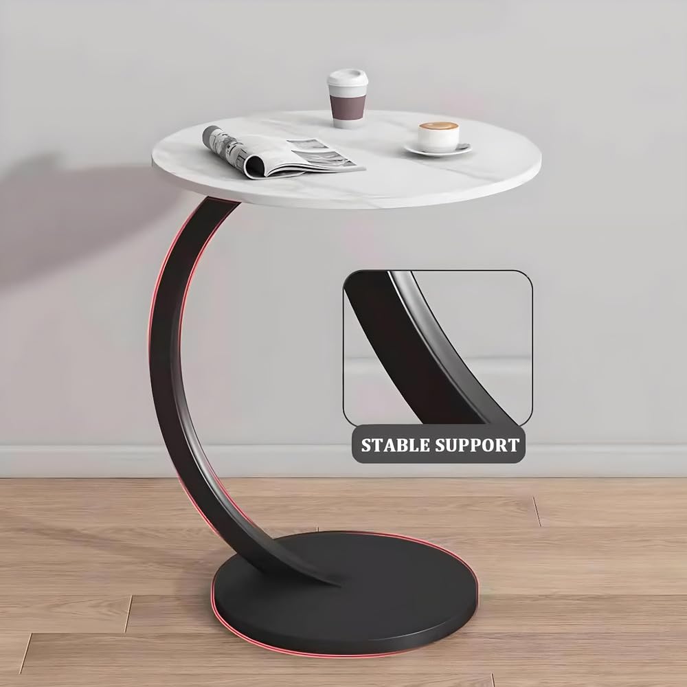 Sleek Nordic Metal Side Table - Modern Minimalist Coffee Table for Living &amp; Bedroom