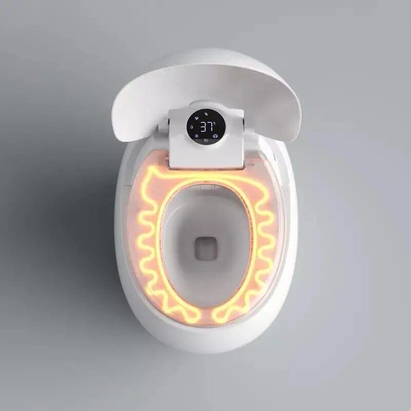 Deluxe Egg-Shaped Smart Toilet with Foot Flush and Warm Air Drying