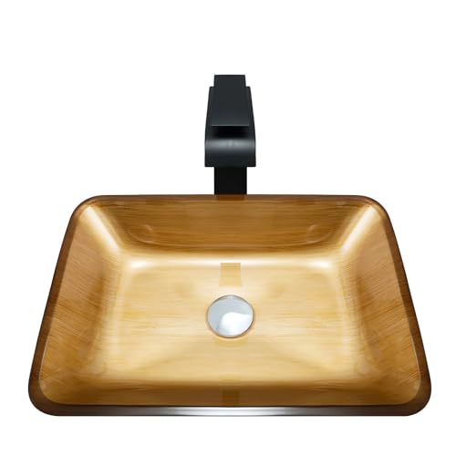 Elegant Rectangular Tempered Glass Bathroom Sink