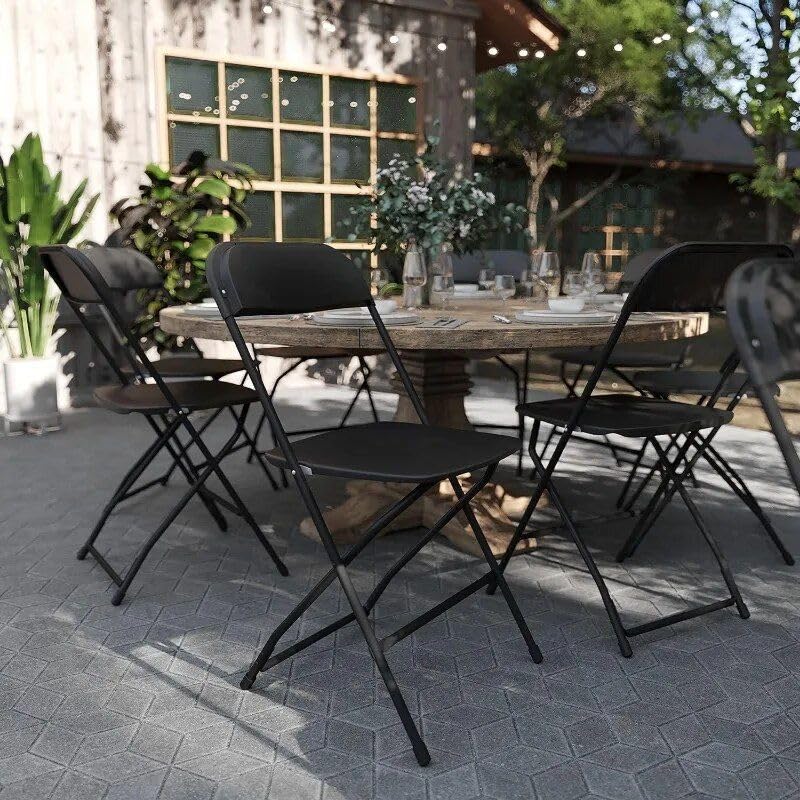 Ultra-Sturdy 650lb Capacity Black Folding Chair
