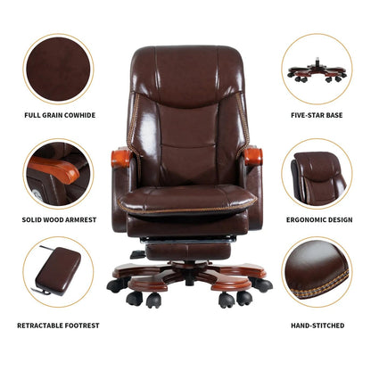 Luxury Ergonomic Swivel Office Chair with armrests and Rollers Black