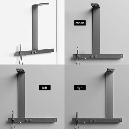Wall-Mounted Luxury Thermostatic Shower System with Storage Rack &amp; Towel Bar