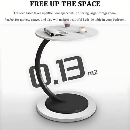 Sleek Nordic Metal Side Table - Modern Minimalist Coffee Table for Living &amp; Bedroom