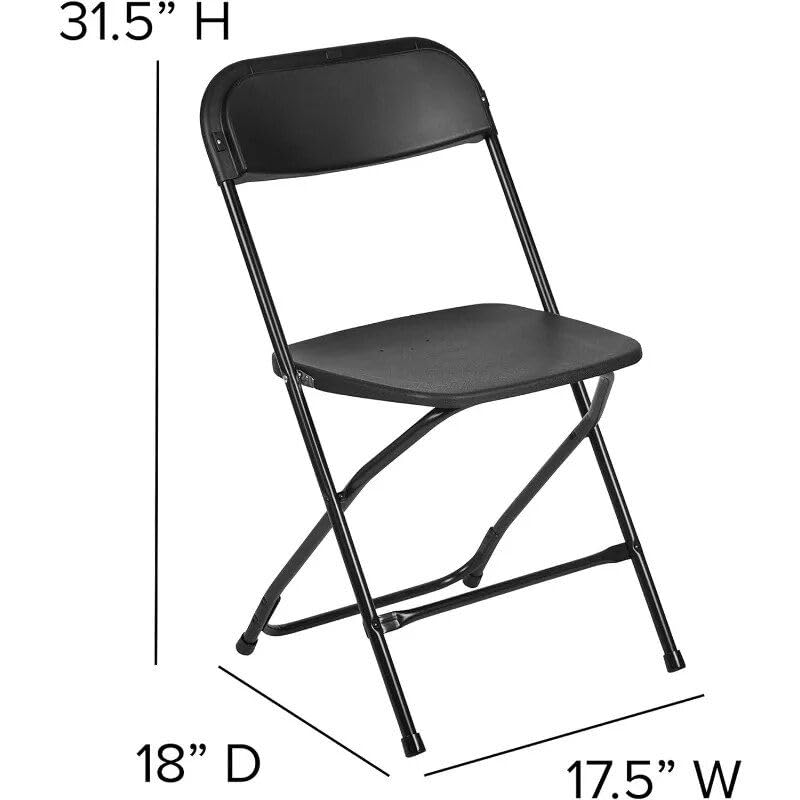 Ultra-Sturdy 650lb Capacity Black Folding Chair