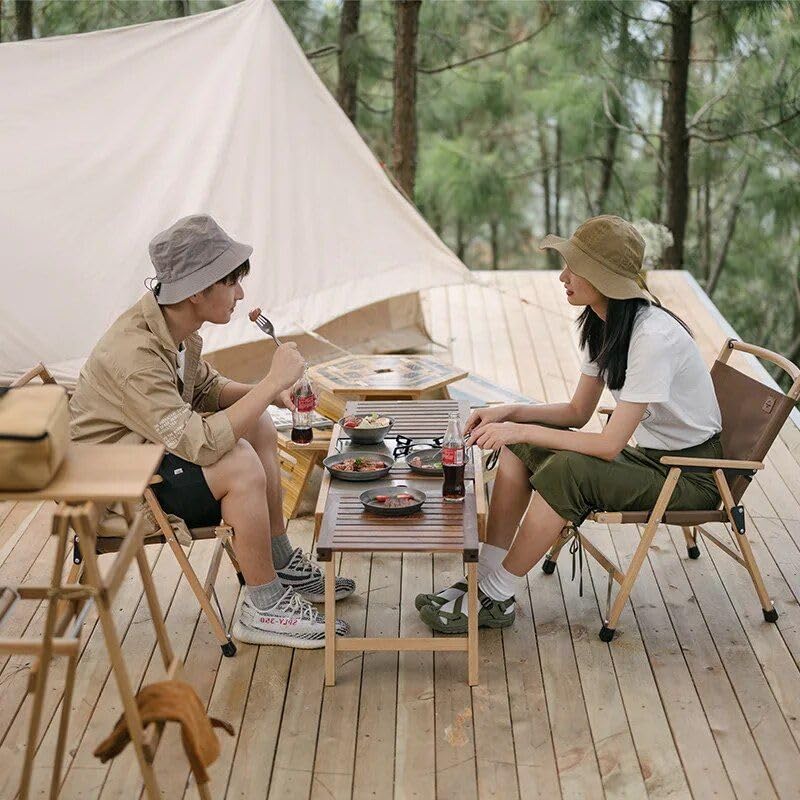 Versatile Pine & Black Walnut Folding Table - Perfect for picnics, bbqs, and Outdoor Adventures