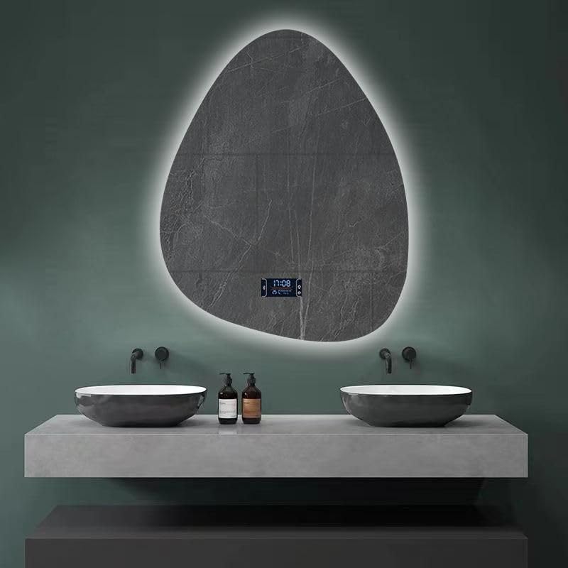 Modern Rectangular smart led Bathroom Mirror with Bluetooth Speaker &amp; Adjustable Light