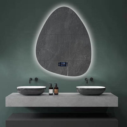 Modern Rectangular smart led Bathroom Mirror with Bluetooth Speaker &amp; Adjustable Light