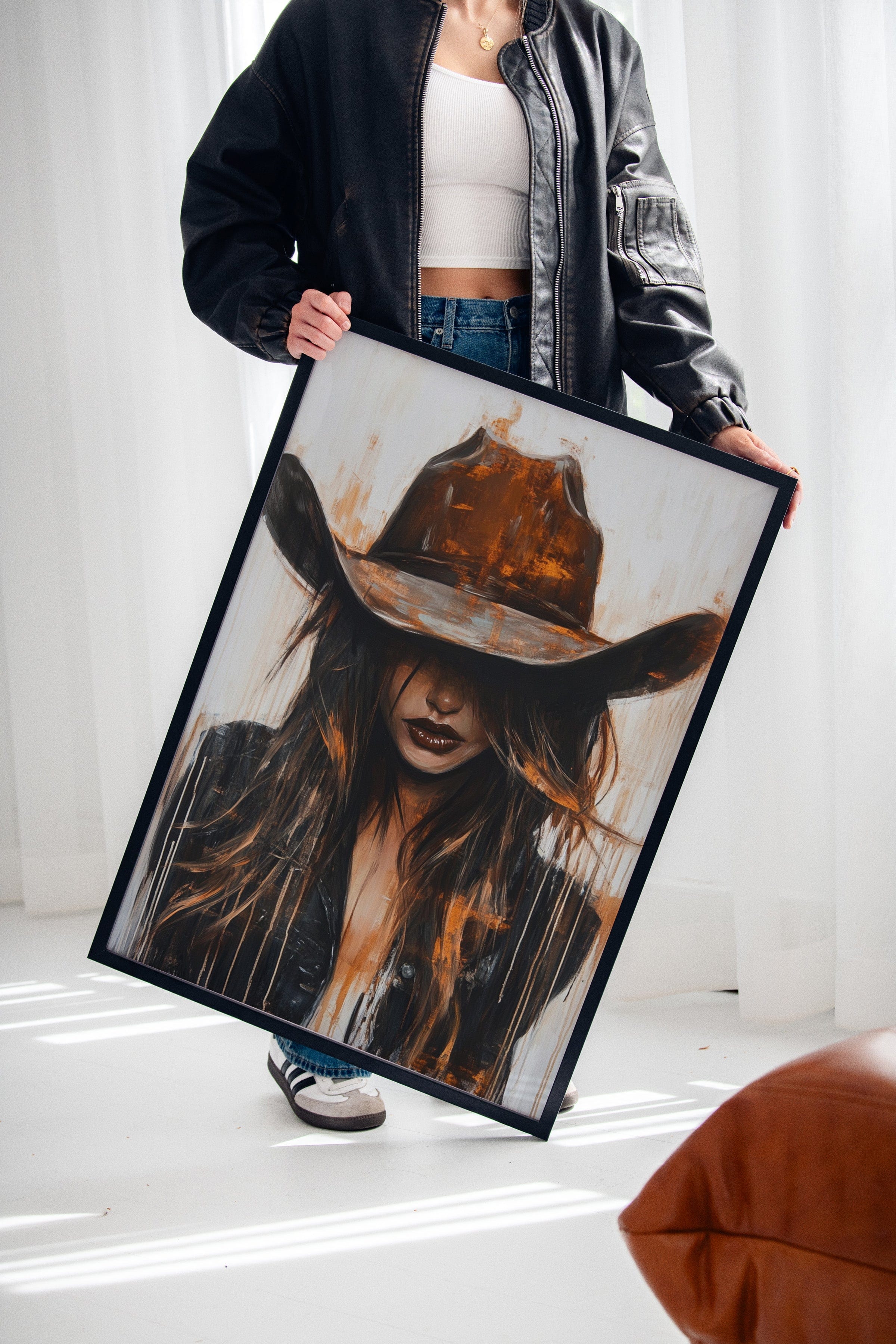 Cowgirl in Crimson – Modern Western Grit