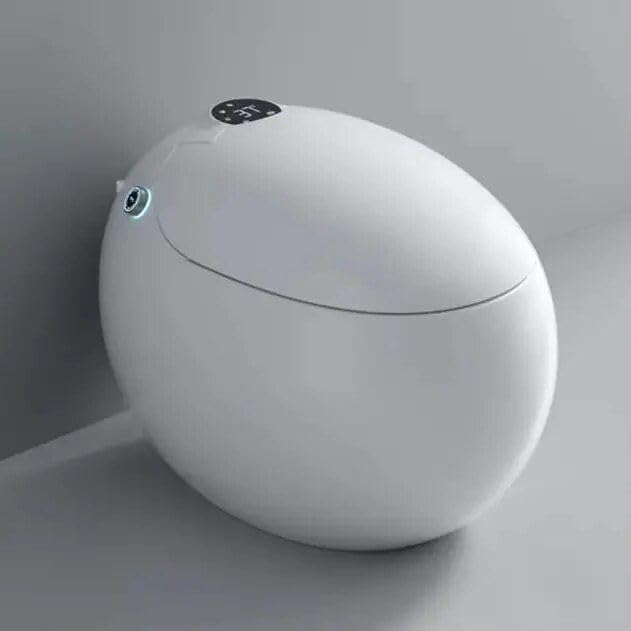 Deluxe Egg-Shaped Smart Toilet with Foot Flush and Warm Air Drying