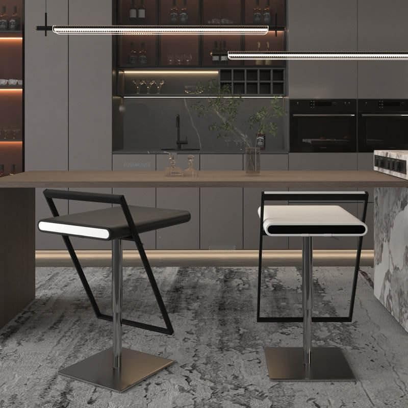 Luxury Minimalist Modern Adjustable Bar Stool with Backrest
