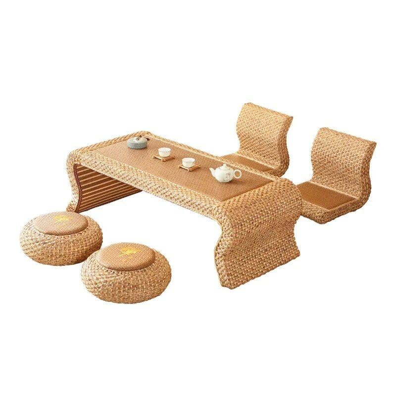 Modern Minimalist Rattan Coffee Table – Luxury Nordic Design for Elegant Living Spaces