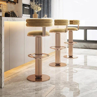 Modern Velvet Swivel Bar Chairs – Stylish Stainless Steel Stools for Bars &amp; Restaurants