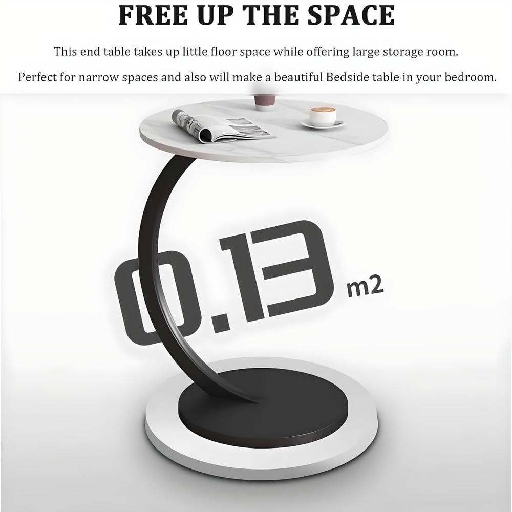Sleek Nordic Metal Side Table - Modern Minimalist Coffee Table for Living &amp; Bedroom