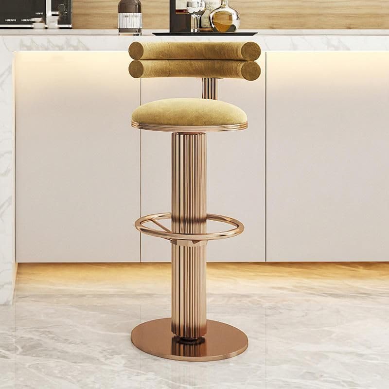 Modern Velvet Swivel Bar Chairs – Stylish Stainless Steel Stools for Bars &amp; Restaurants