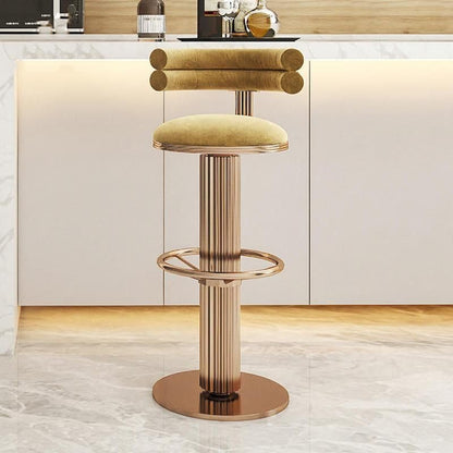 Modern Velvet Swivel Bar Chairs – Stylish Stainless Steel Stools for Bars &amp; Restaurants
