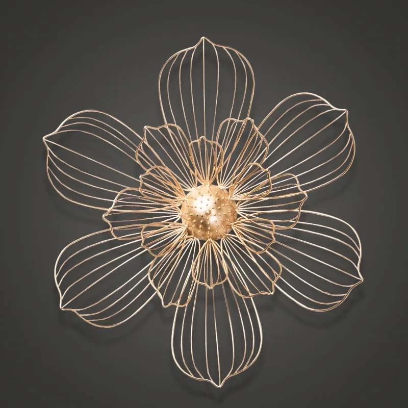Elegant Metal Flower Wall Hanging for Living Room and Porch
