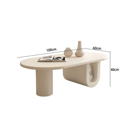 Modern Nordic Pine Wood Oval Coffee Table
