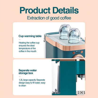 Deluxe Semi-Automatic Coffee Maker with Steam Milk Frother