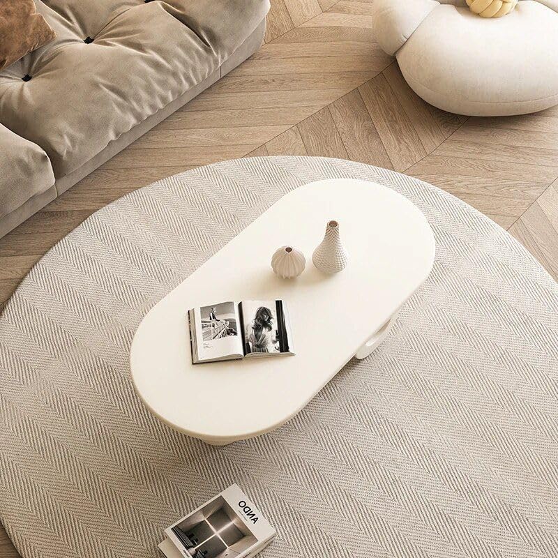 Modern Nordic Pine Wood Oval Coffee Table