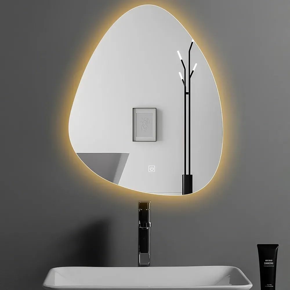 Modern Rectangular smart led Bathroom Mirror with Bluetooth Speaker &amp; Adjustable Light