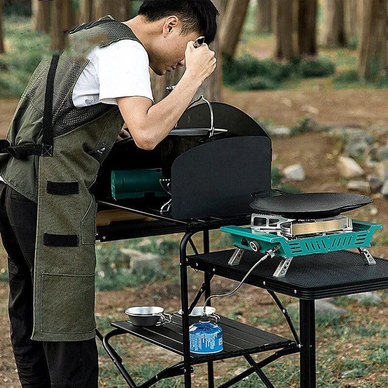 Foldable Outdoor Cooking Table – Portable Camping Kitchen Work Station