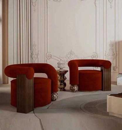 Elegant Minimalist Tiger Velvet Lounge Chair – L-Shaped Sofa for Modern Living
