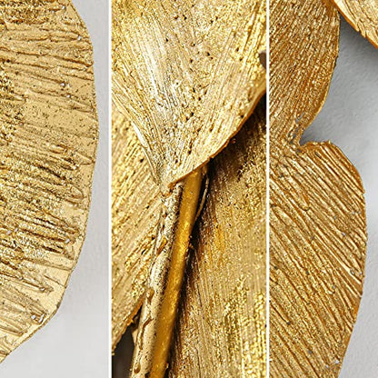 Elegant Gold Ginkgo Leaf Wall Art