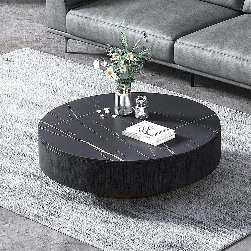 Luxury Italian Marble Sintered Stone Round Coffee Table