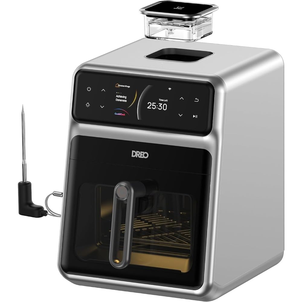 6 QT Smart Heißluftfritteuse mit fortschrittlicher Kochsonde und Wasserzerstäuber