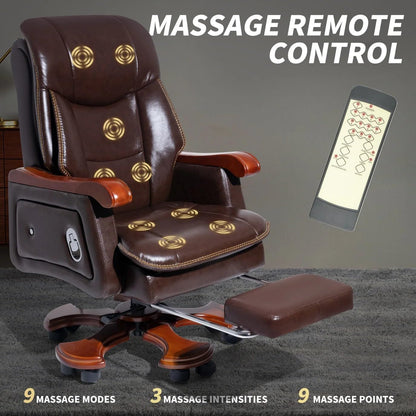 Luxury Ergonomic Swivel Office Chair with armrests and Rollers Brown