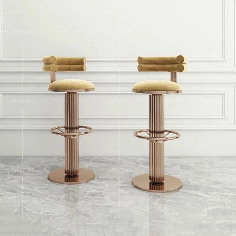 Modern Velvet Swivel Bar Chairs – Stylish Stainless Steel Stools for Bars &amp; Restaurants