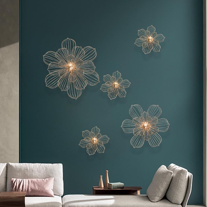 Elegant Metal Flower Wall Hanging for Living Room and Porch