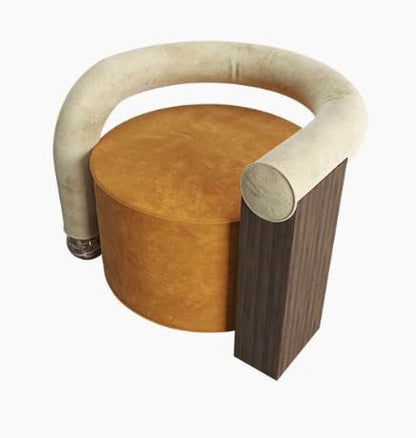 Elegant Minimalist Tiger Velvet Lounge Chair – L-Shaped Sofa for Modern Living