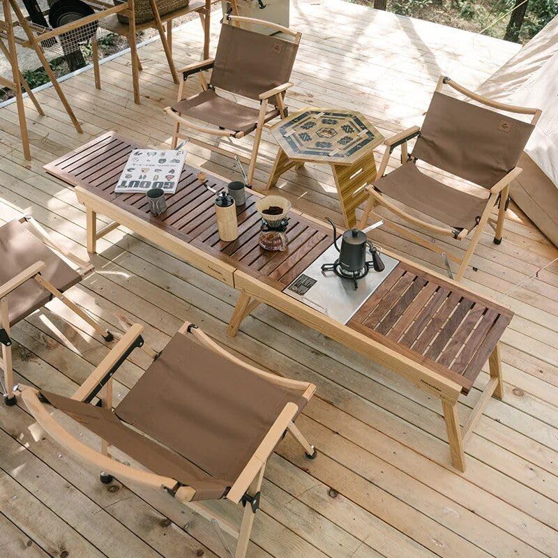 Versatile Pine & Black Walnut Folding Table - Perfect for picnics, bbqs, and Outdoor Adventures