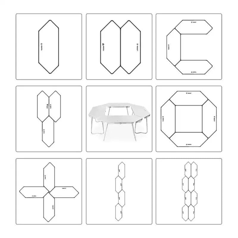 Ultra Light Aluminum Folding Picnic Table - Outdoor Camping Essential
